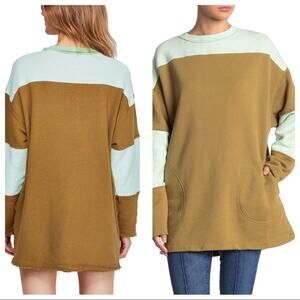 Free People Jordan Colorblock Oversized Pullover Size S NWT